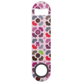 roze bloemen en uil speed flessenopener (Voorkant)
