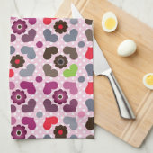 roze bloemen en uil theedoek (Quarter Fold)