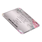 Roze bloemen en vlinder sparen de datummagneet magneet (Rechterzijde)