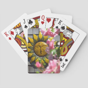 Roze Bloemen en Zon - Martha's Vineyard Pokerkaarten