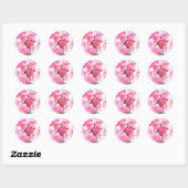 Roze Bloemen Envelop Stickers (Vel)