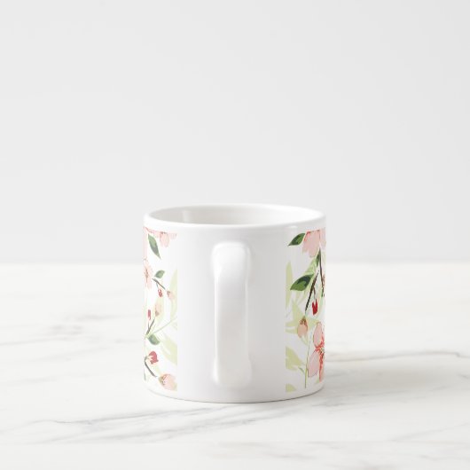 Roze bloemen espresso kop (Achterkant)