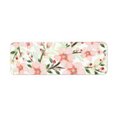 Roze bloemen etiket (Voorkant)