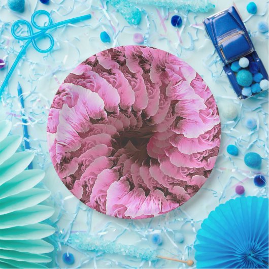 Roze Bloemen Fibonacci Twirl Papier Bord (Feest)