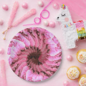 Roze Bloemen Fibonacci Twirl Papier Bord (Feest)