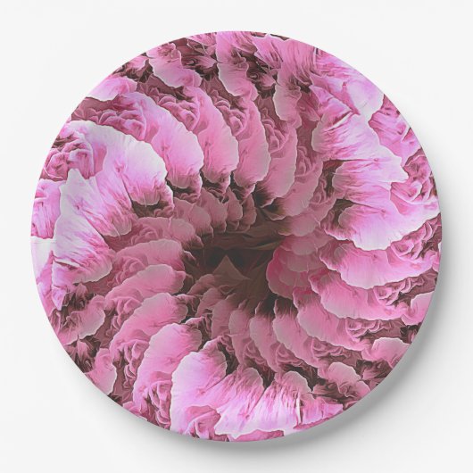Roze Bloemen Fibonacci Twirl Papier Bord (Voorkant)