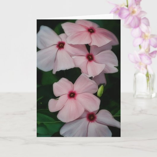 Roze Bloemen Floral Art Blank Note Kaart (Orchidee)