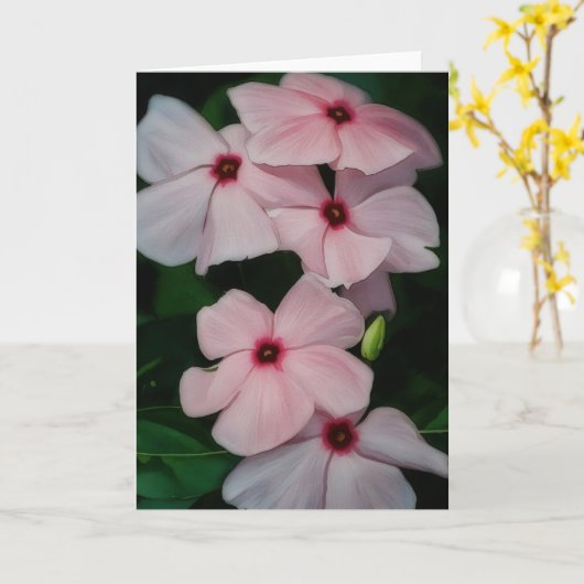 Roze Bloemen Floral Art Blank Note Kaart (Gele Bloem)