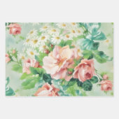 Roze Bloemen Floral  Style Wrapping Paper (Voorkant 2)