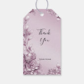 Roze Bloemen Foliage Gift Label Cadeaulabel (Achterkant)
