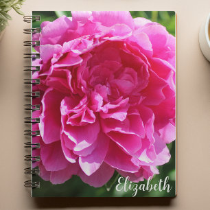 Roze Bloemen Fotografie Elegante pioen Custom Notitieboek