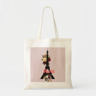  roze bloemen Franse giffeltoren Tote Bag