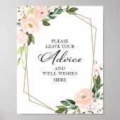 Roze bloemen Geometrische adviezen en putbordjes Poster (Voorkant)