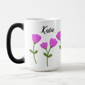 Roze Bloemen Gepersonaliseerde Mok (Links)
