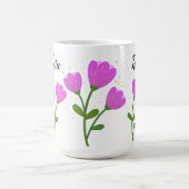 Roze Bloemen Gepersonaliseerde Mok (Midden)