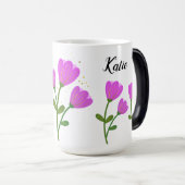 Roze Bloemen Gepersonaliseerde Mok (Voorkant rechts)