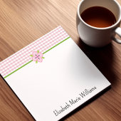 Roze Bloemen Gingham patroon gepersonaliseerd Post-it® Notes