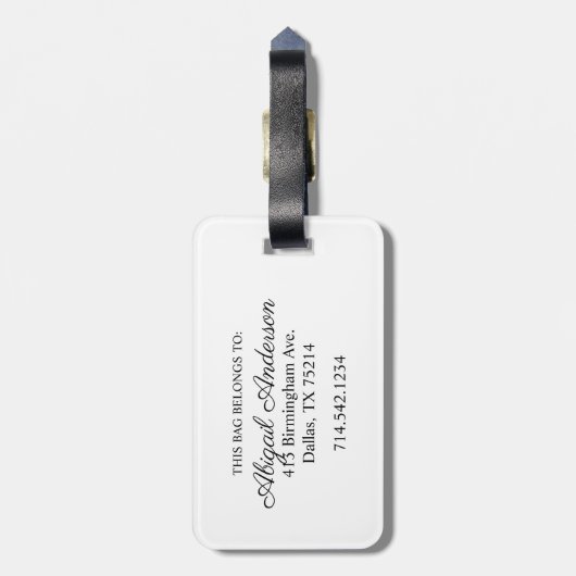 Roze Bloemen Girly Monogram Letter A Initiaal Bagagelabel (Achterkant verticaal)