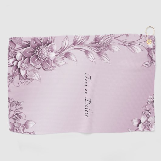 Roze Bloemen Golfhanddoek (Horizontaal)