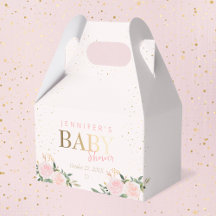 Roze Bloemen Goud Meisje Baby shower