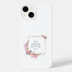 Roze Bloemen Gouden Krans Gepersonaliseerd Case-Mate iPhone 14 Hoesje