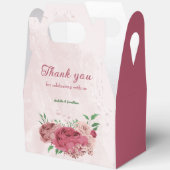 Roze bloemen Groene bladeren bruiloft Bedankdoosjes (Open)