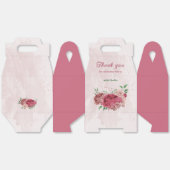 Roze bloemen Groene bladeren bruiloft Bedankdoosjes (Ongevouwen)