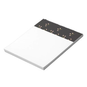 Roze Bloemen Groene Steel Zwarte Bloemen Lente Notitieblok