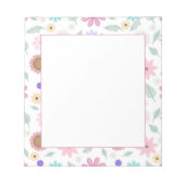 roze bloemen Groovy Retro Design Notitieblok (Voorkant)