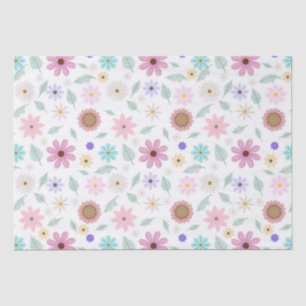 roze bloemen Groovy Retro Design Tissuepapier