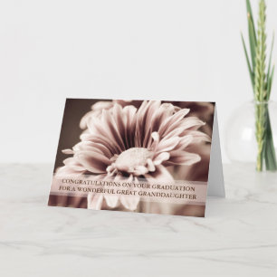 Roze Bloemen Grote kleindochter Afstuderen Kaart