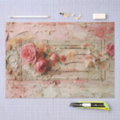 Roze Bloemen Grunge Decoupage Tissuepapier (Craft)