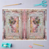 Roze  Bloemen Grunge Decoupage Tissuepapier (Craft)