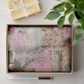 Roze Bloemen Grunge Decoupage Tissuepapier (Geschenk)