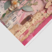 Roze Bloemen Grunge Decoupage Tissuepapier (Detail)