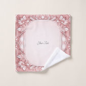 Roze Bloemen Handdoek Set (Wasdoekje)