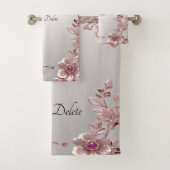 Roze  Bloemen Handdoek Set (Insitu)