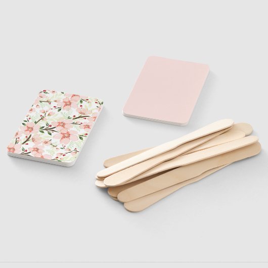 Roze bloemen handwaaier (Niet-gemonteerd)