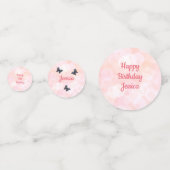  roze bloemen Happy 75th Birthday design Confetti (Voorkanten)