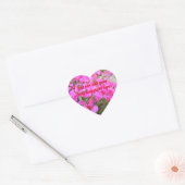 Roze Bloemen Hart Stickers (Envelop)