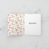 Roze bloemen Hartelijk dank Bedankkaart (Binnen)