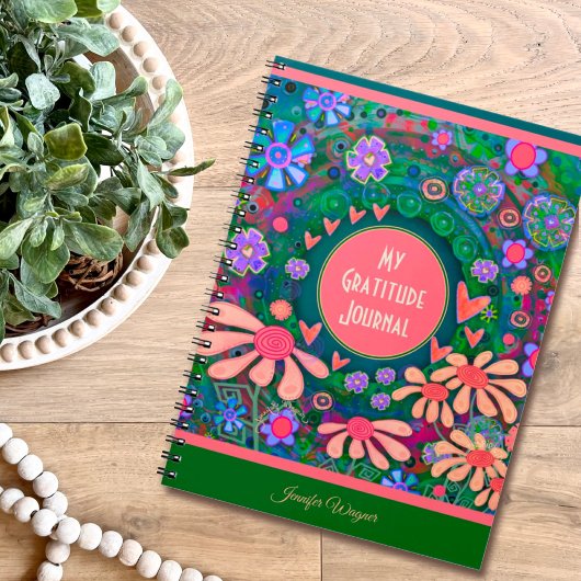  roze bloemen harten dankbaarheid Journal Notitieboek