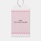 Roze Bloemen Harten Valentijn Gift Labels Cadeaulabel (Achterkant)