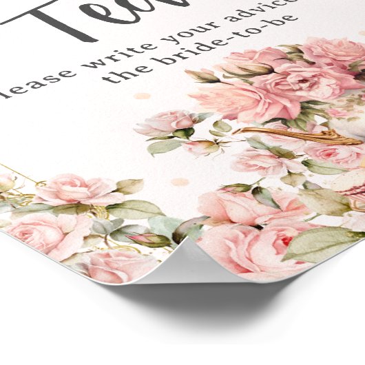  Roze Bloemen High Tea Party Mors de Thee Poster (Hoek)