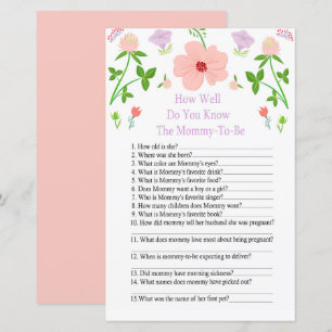 Roze bloemen Hoe goed ken je het baby shower spel?
