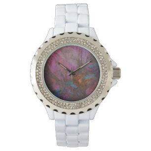 Roze bloemen horloge