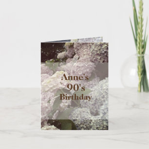 Roze Bloemen Hortensia  90ste Verjaardag Ansichtka Kaart