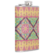 Roze bloemen in de tuin heupfles (Rechts)