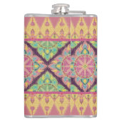 Roze bloemen in de tuin heupfles (Achterkant)