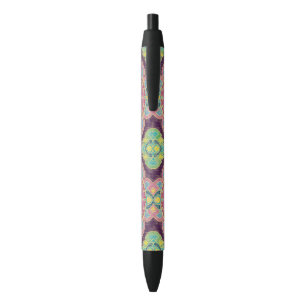 Roze bloemen in de tuin zwarte inkt pen